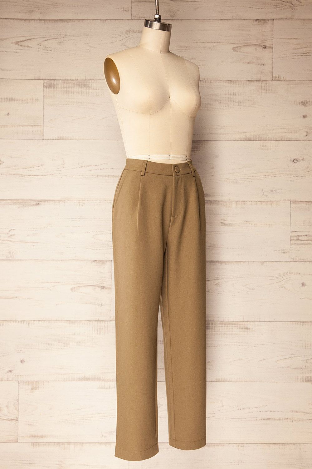 Banqiao High-Waisted Beige Pants | La petite garçonne side view