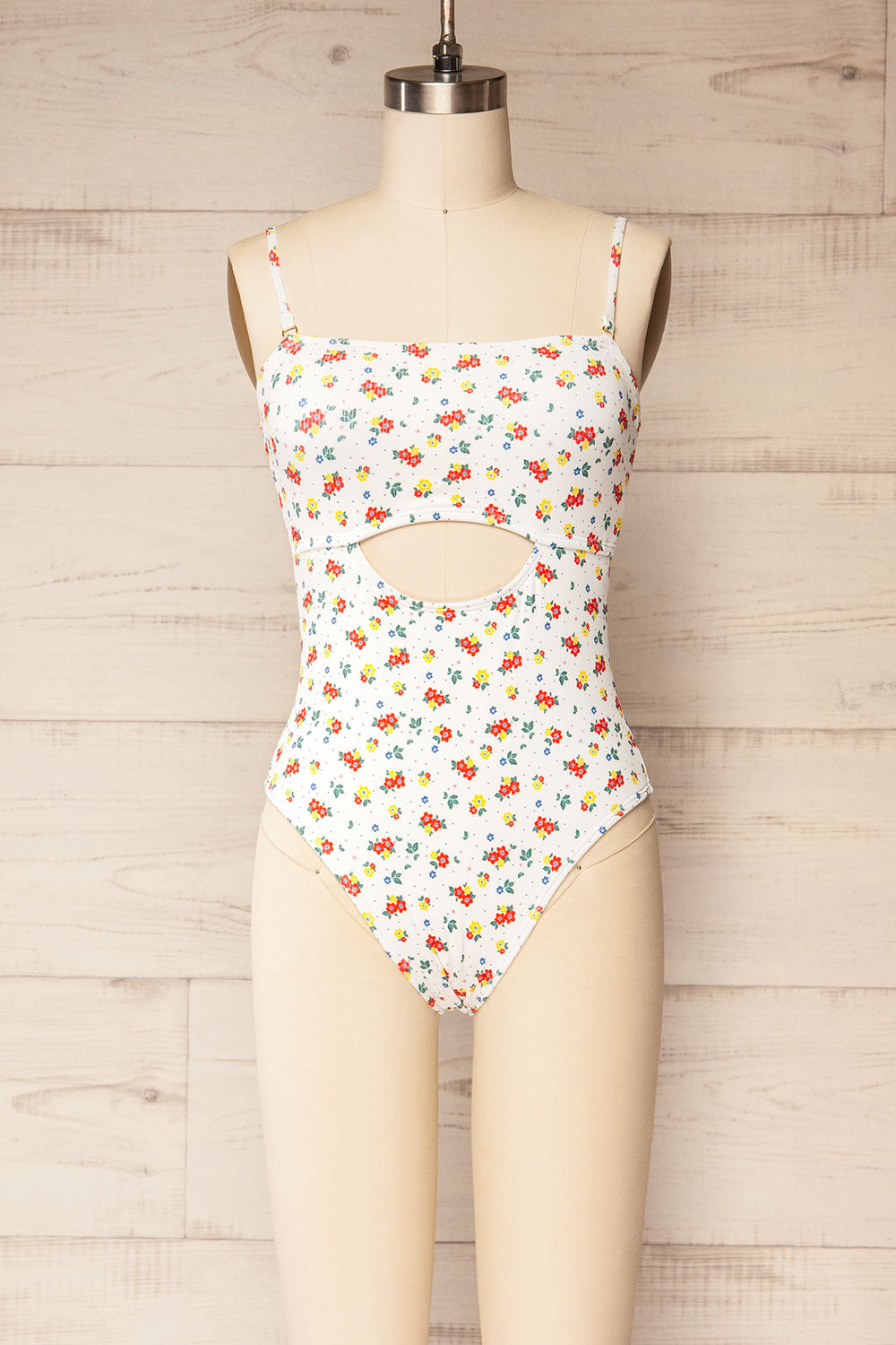 Baoding Flowers and Dots One-Piece Swimsuit | La petite garçonne front view