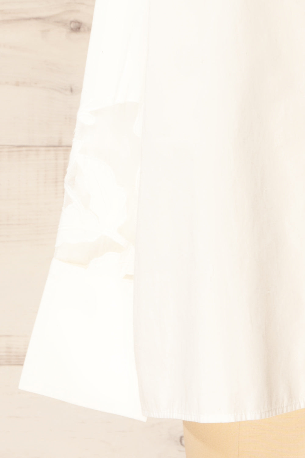 Bareilly Oversized White Shirt with Floral Appliqués | La petite garçonne bottom