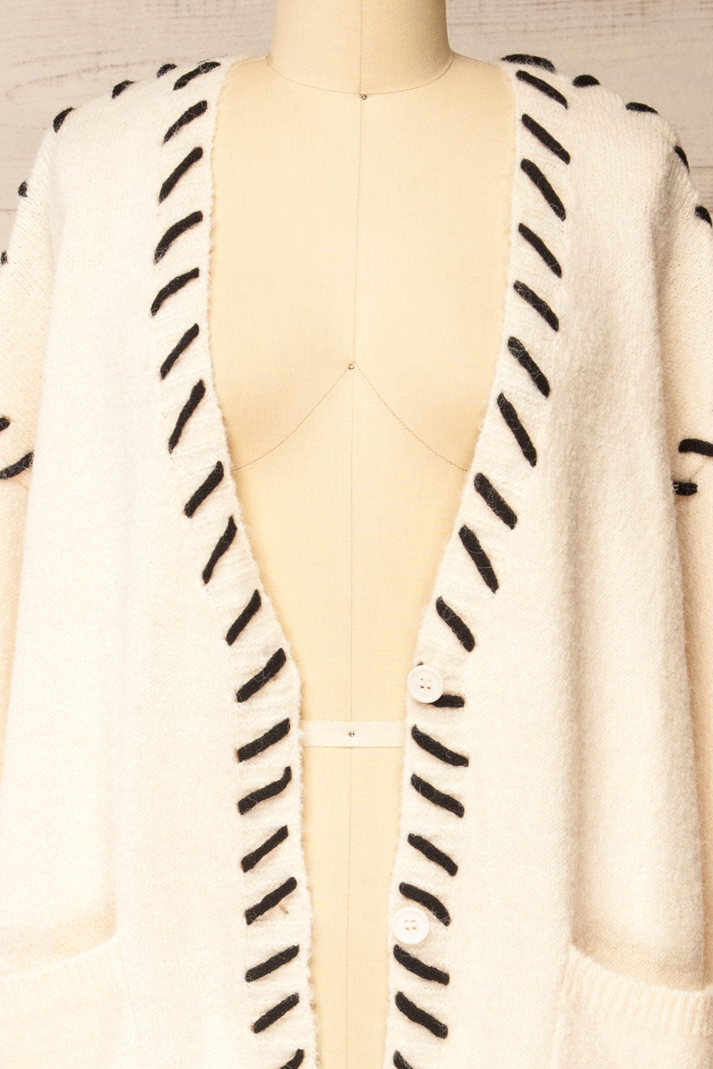 Barnsley Oversized White Knit Cardigan w/ Pockets | La petite garçonne open