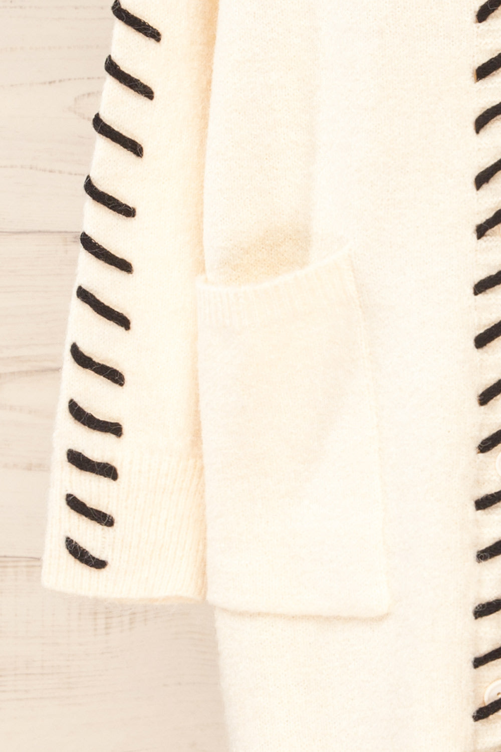 Barnsley Oversized White Knit Cardigan w/ Pockets | La petite garçonne sleeve