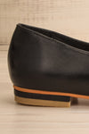 Baru Black Leather Loafers | La petite garçonne side back close-up