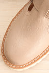 Beatrisse Beige Faux-Leather Loafers | La petite garçonne flat close-up