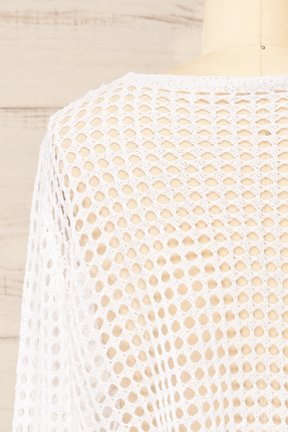 Becky White Crochet Top w/ Drawstrings | La petite garçonne back