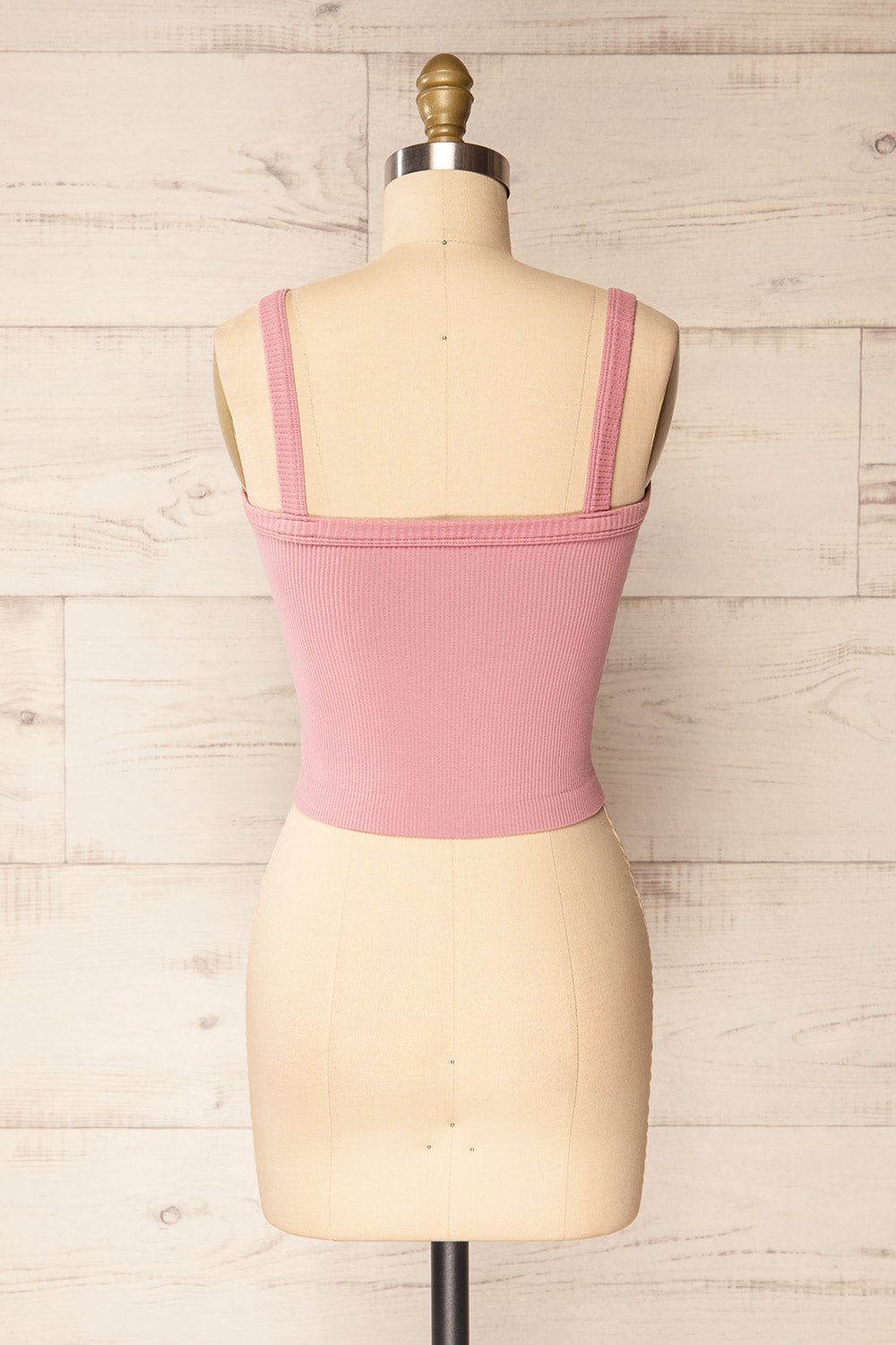 Bedarieu Mauve Cropped Ribbed Cami | La petite garçonne back view