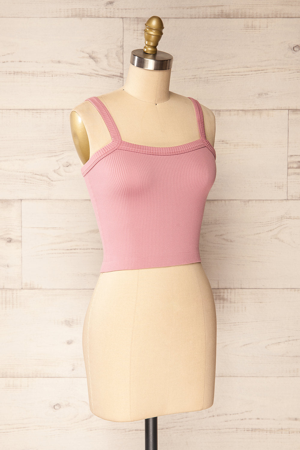 Bedarieu Mauve Cropped Ribbed Cami | La petite garçonne side view