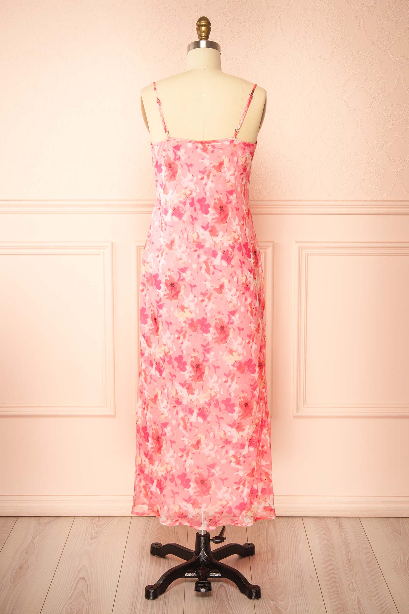 Belladona Pink Floral Midi Dress | Boutique 1861 back