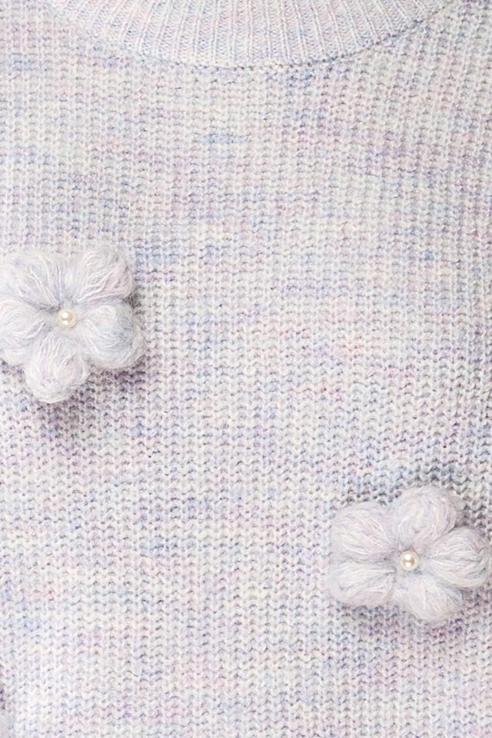 Belluno Lavender 3D Floral Sweater | La petite garçonne fabric