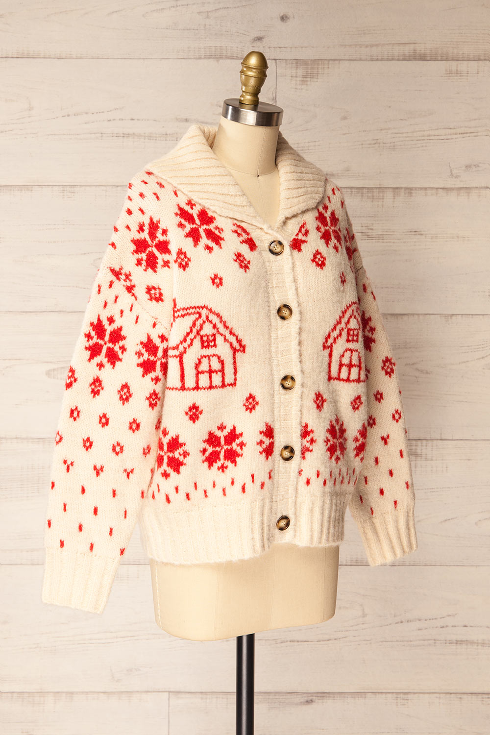 Bendigo Thick Knitted Christmas Cardigan | La petite garçonne side view