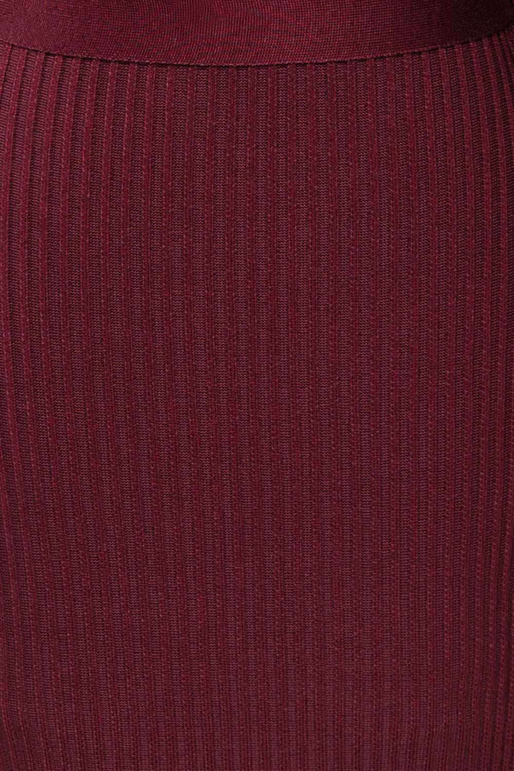 Bergame Burgundy Knitted Wrap Dress | La petite garçonne fabric