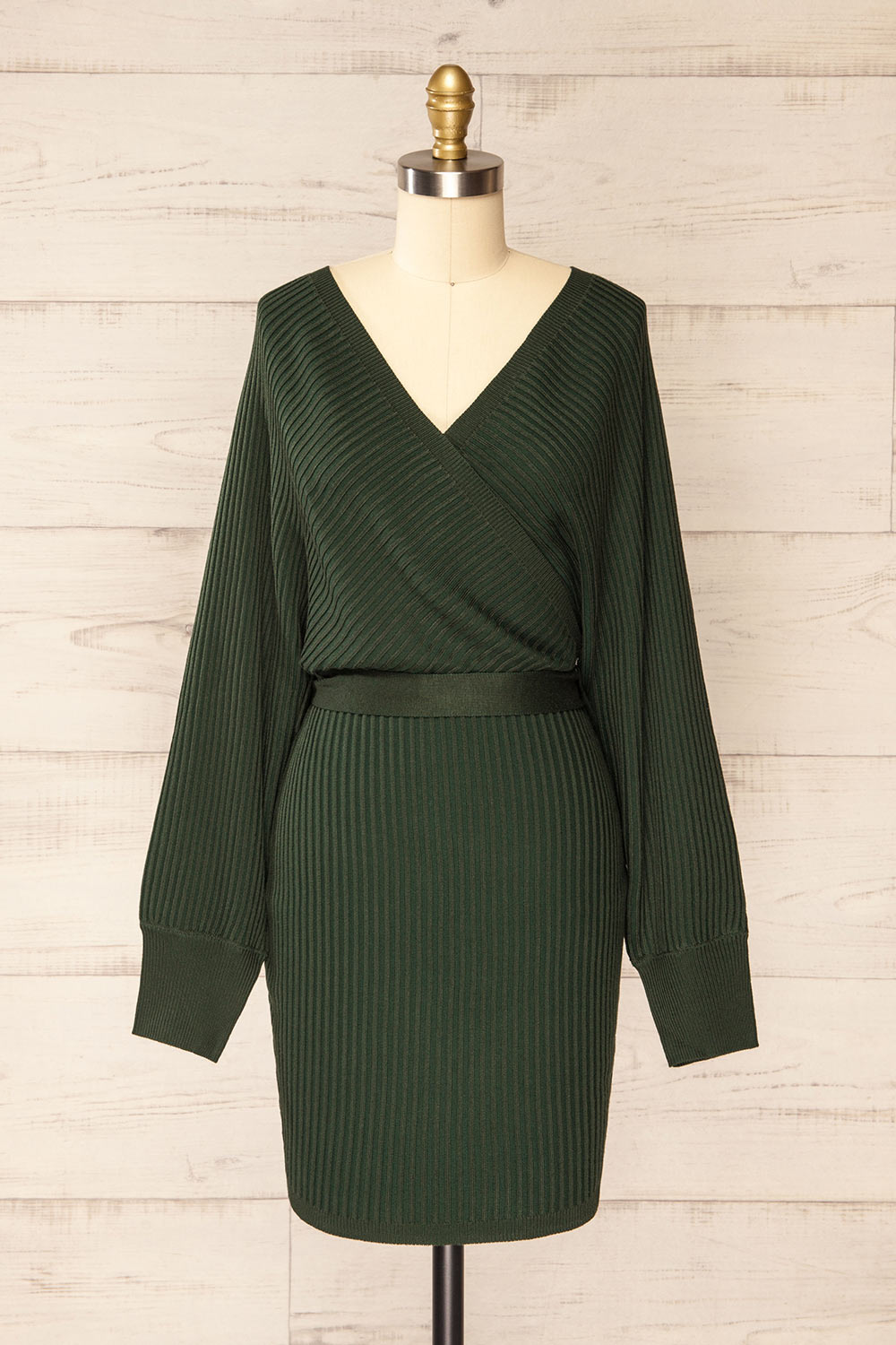 Bergame Green Knitted Wrap Dress La petite garçonne