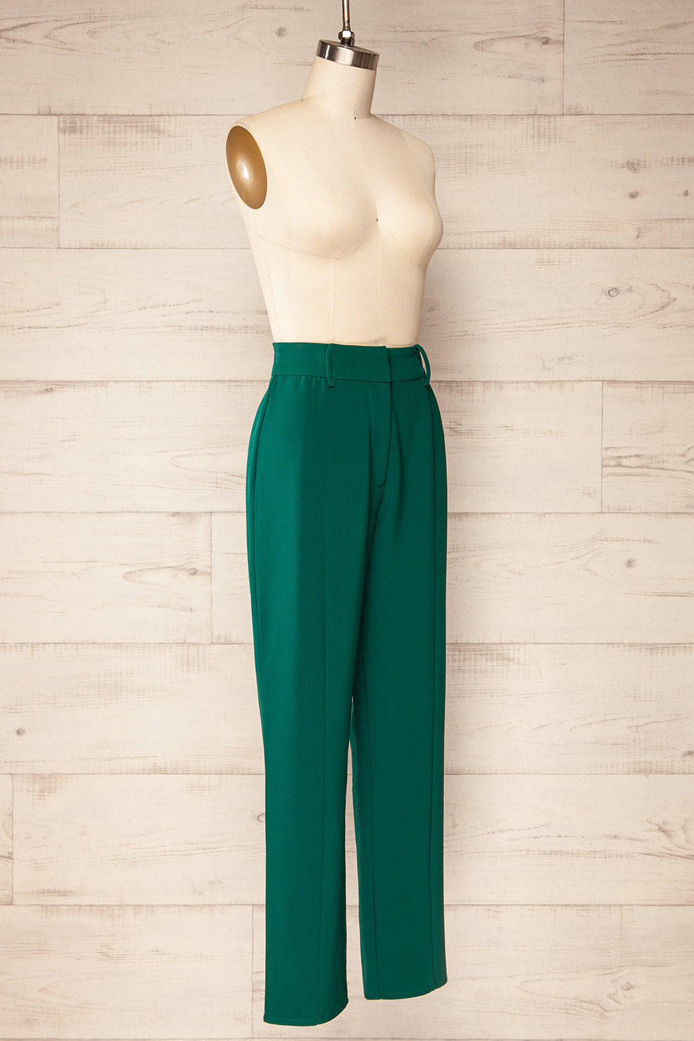 Bergonce High-Waisted Emerald Pants | La petite garçonne side view