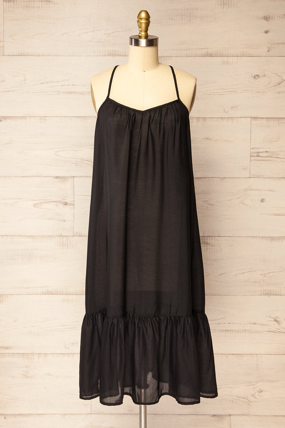 Berkana Noir Robe de Plage Midi La petite garçonne