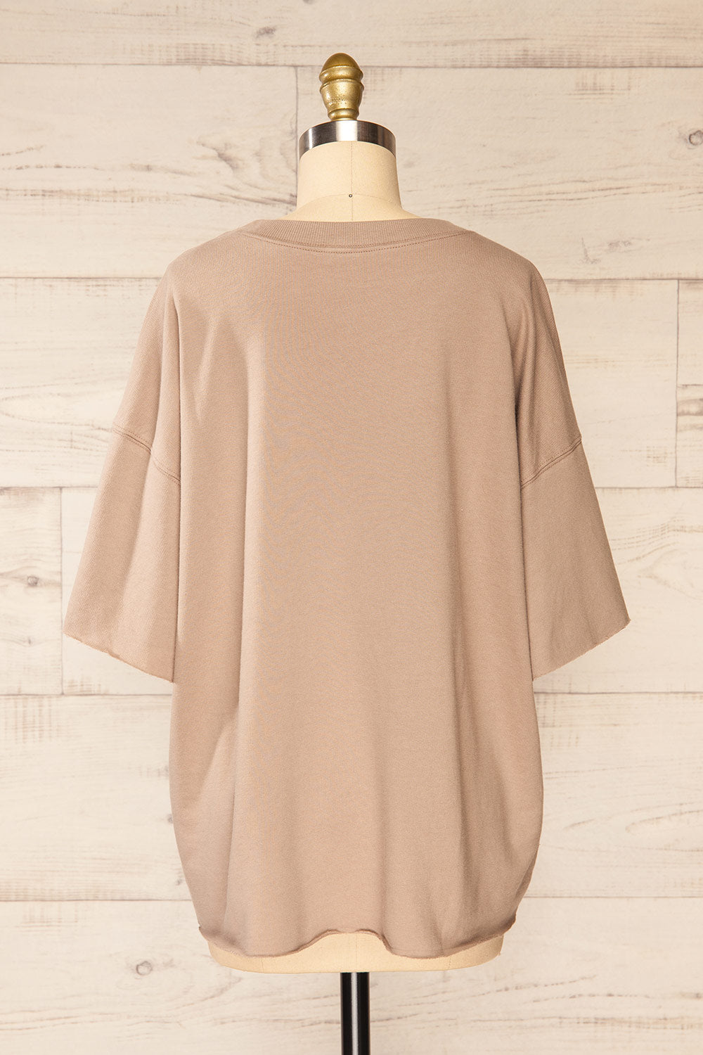 Berlin Taupe Oversized T-Shirt | La petite garçonne back view