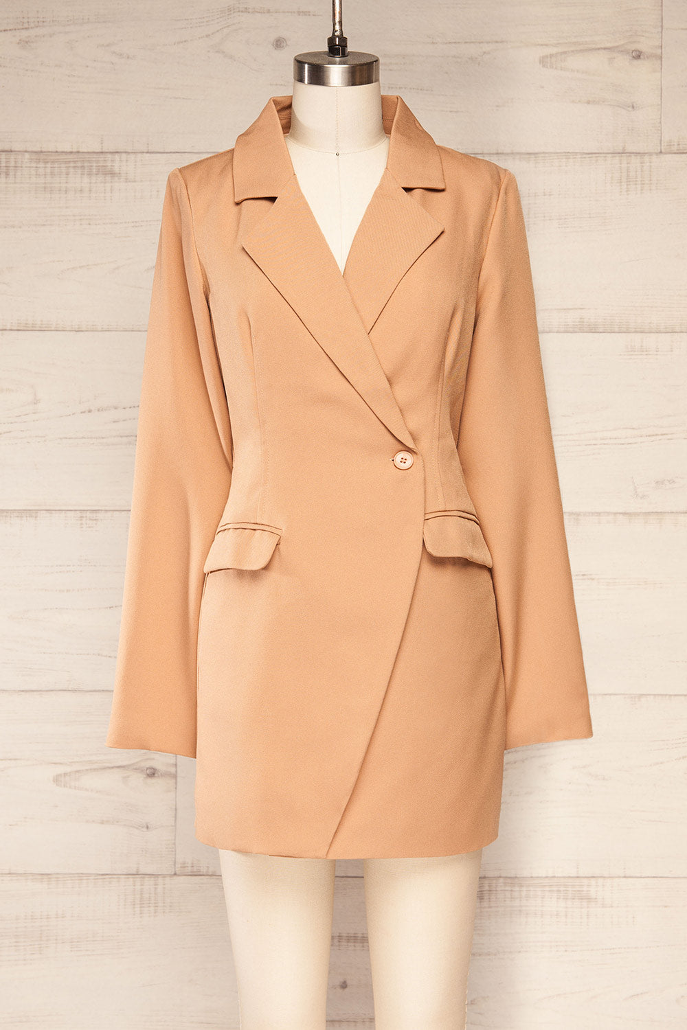 Besancon Beige Blazer Romper | La petite garçonne front view