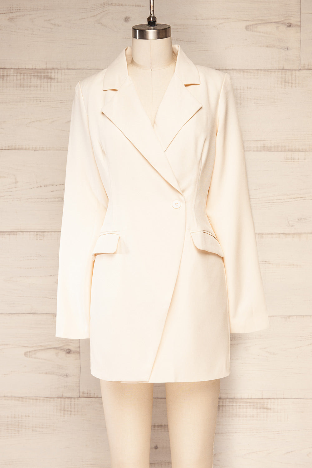 Besancon Ivory Blazer Romper | La petite garçonne front view