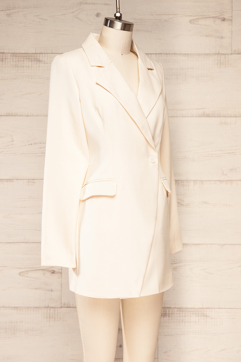 Besancon Ivory Blazer Romper | La petite garçonne side view