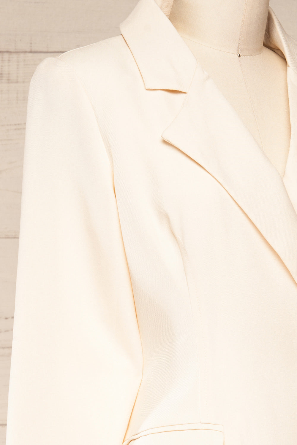 Besancon Ivory Blazer Romper | La petite garçonne side close-up