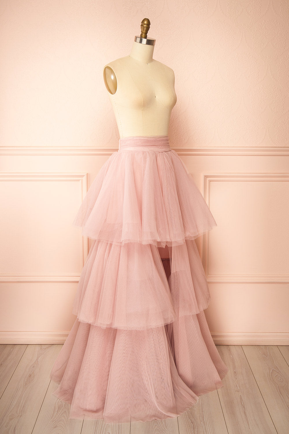 Bettany Pink Tiered Tulle Skirt | Boutique 1861 side view