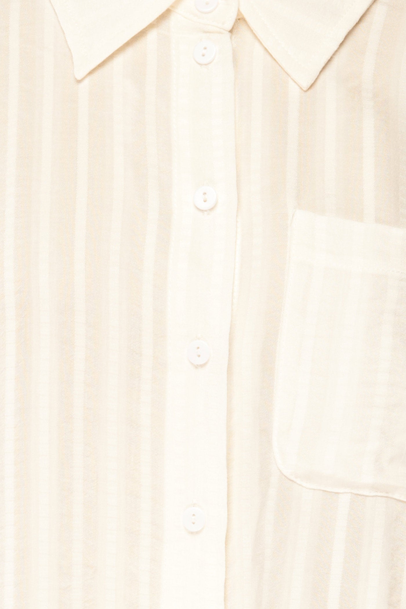 Bhilai Ivory Striped and Cropped Button-Down Shirt | La petite garçonne fabric