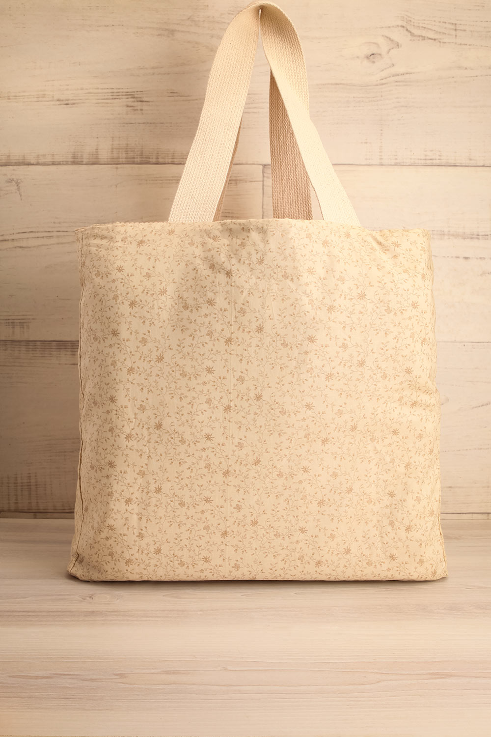 Bienveillant Beige Corduroy Tote Bag | La petite garçonne inside view