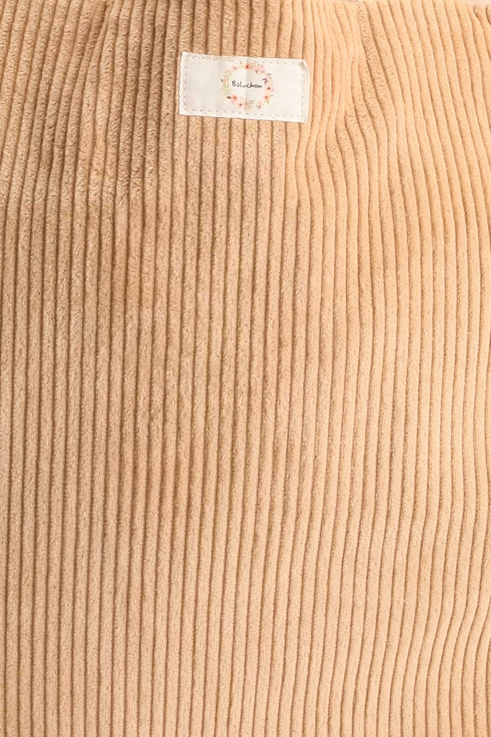 Bienveillant Beige Corduroy Tote Bag | La petite garçonne fabric