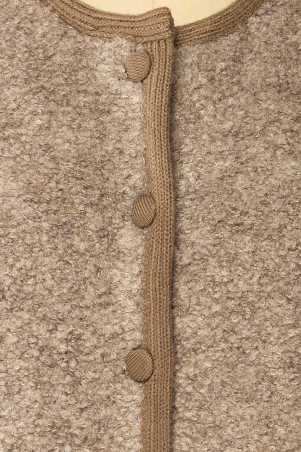 Bikaner Short Fuzzy Brown Cardigan | La petite garçonne fabric