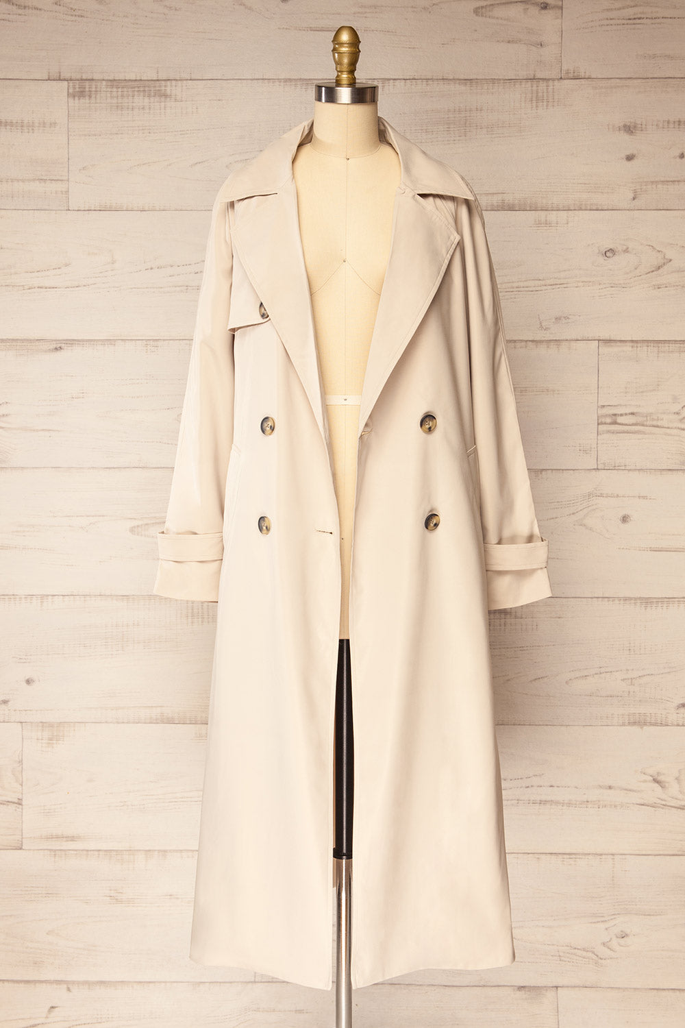 Bilimora Beige Trench Coat w/ Belt | La petite garçonne open view