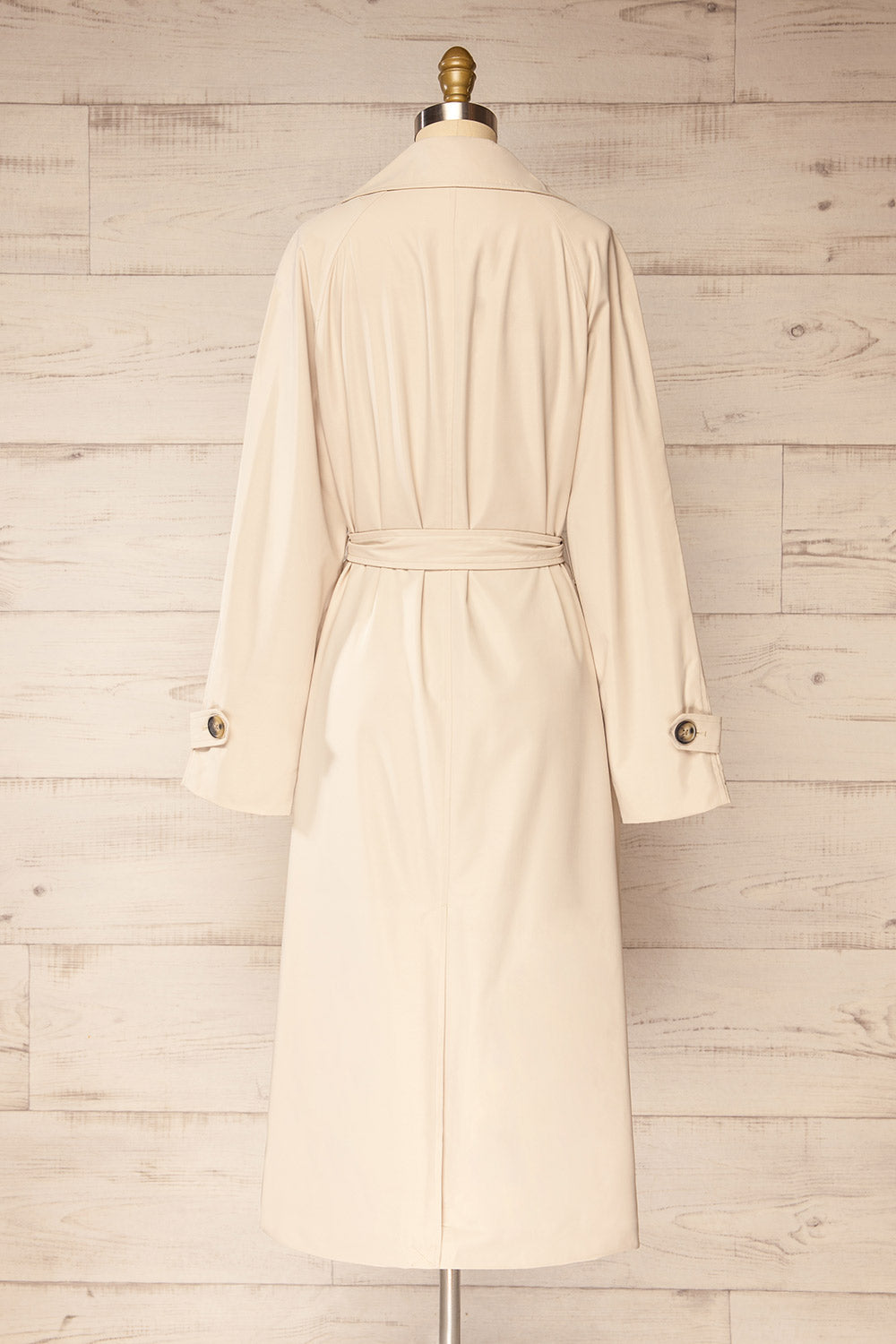 Bilimora Beige Trench Coat w/ Belt | La petite garçonne back view