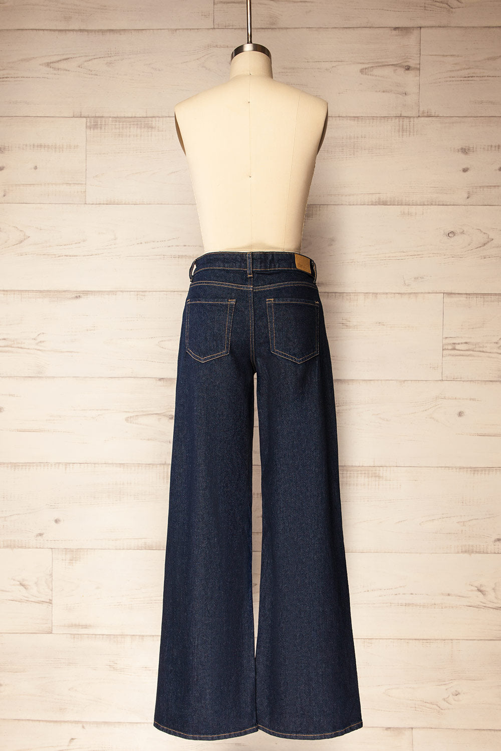 Bimthang Mid-Rise Dark Blue Denim Pants | La petite garçonne back view
