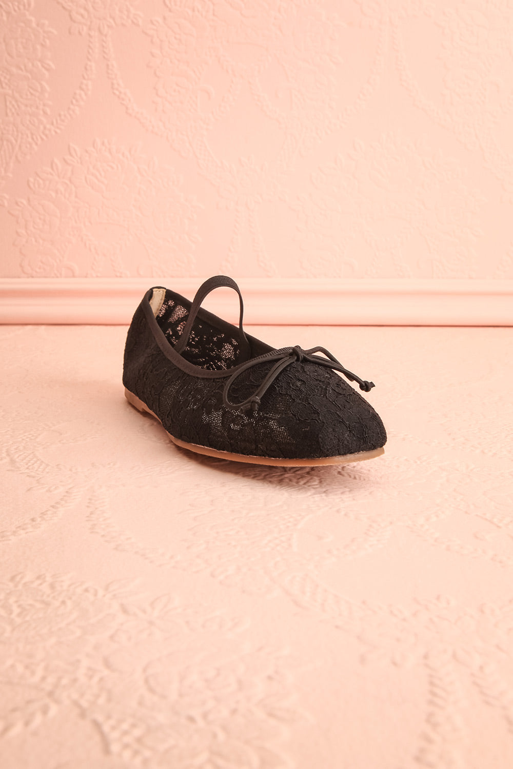 Bisbee Black Lace Ballet Flats | Boutique 1861 front view