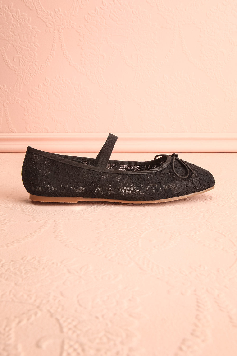 Bisbee Black Lace Ballet Flats | Boutique 1861 side view