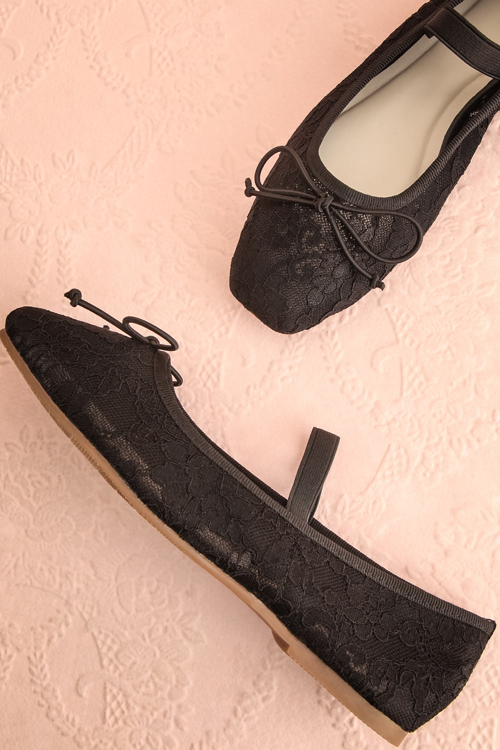 Bisbee Black Lace Ballet Flats | Boutique 1861 flat view