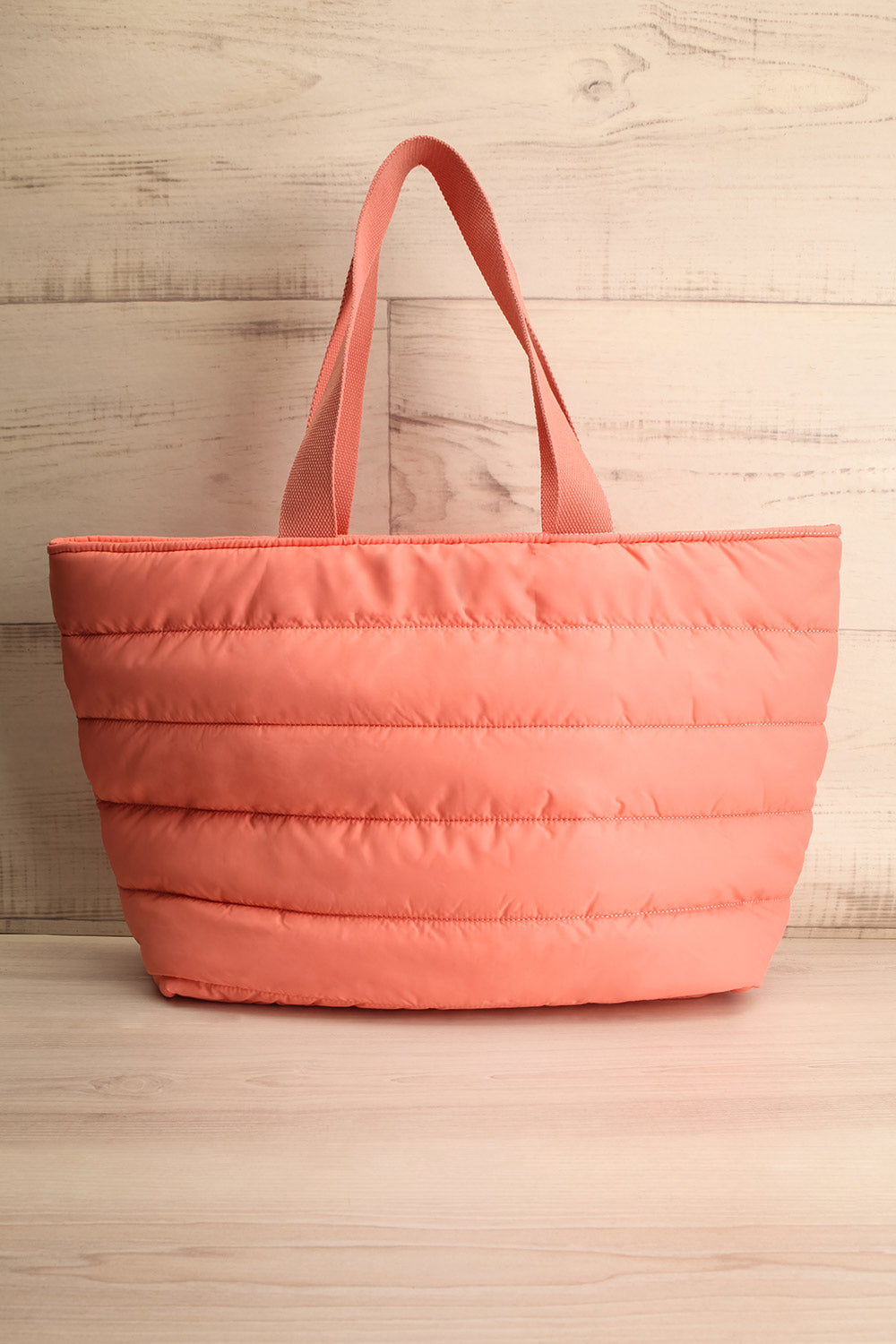 Blackpool Coral Quilted Tote Bag | La petite garçonne front view