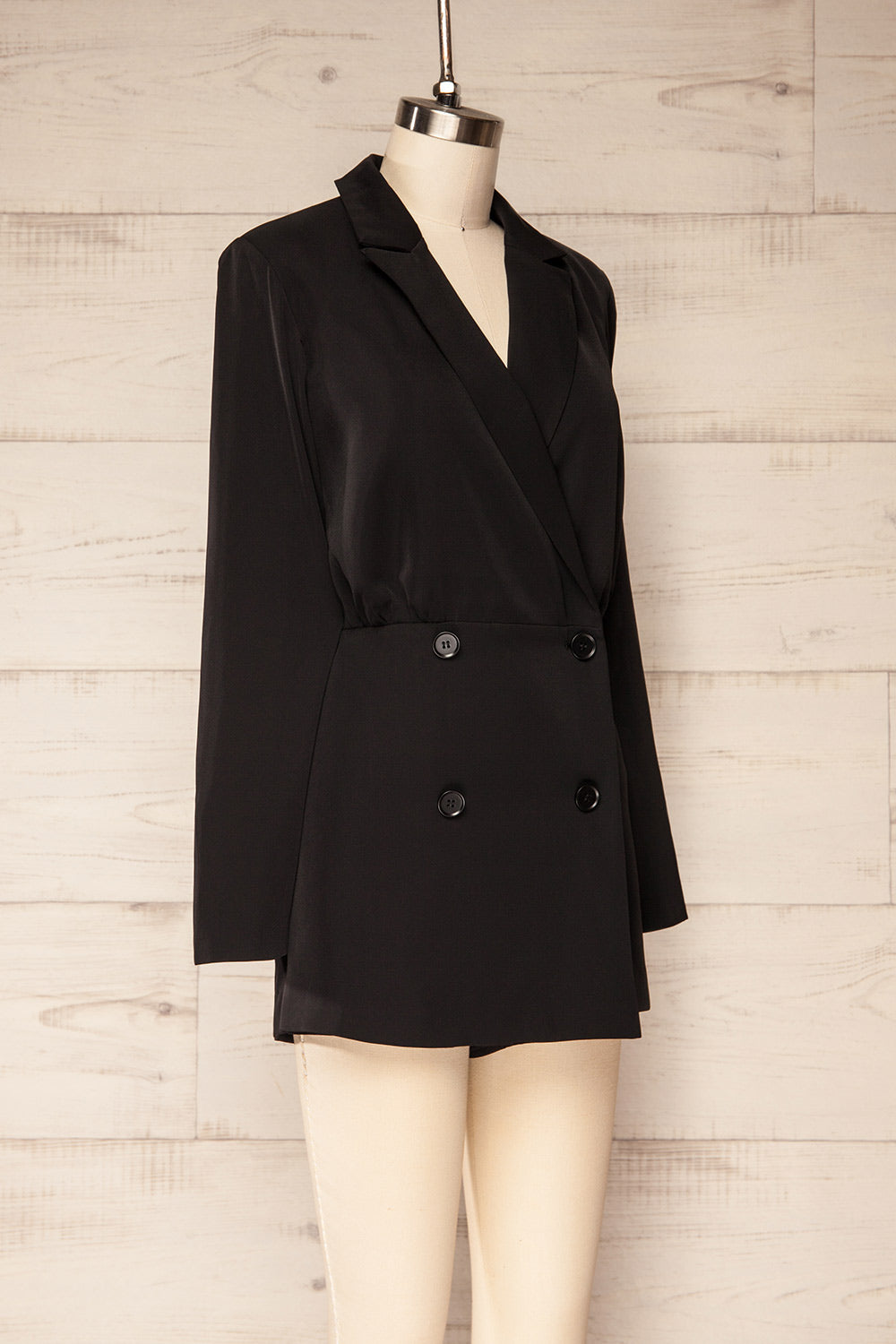 Bobigny Black Blazer Romper | La petite garçonne side view