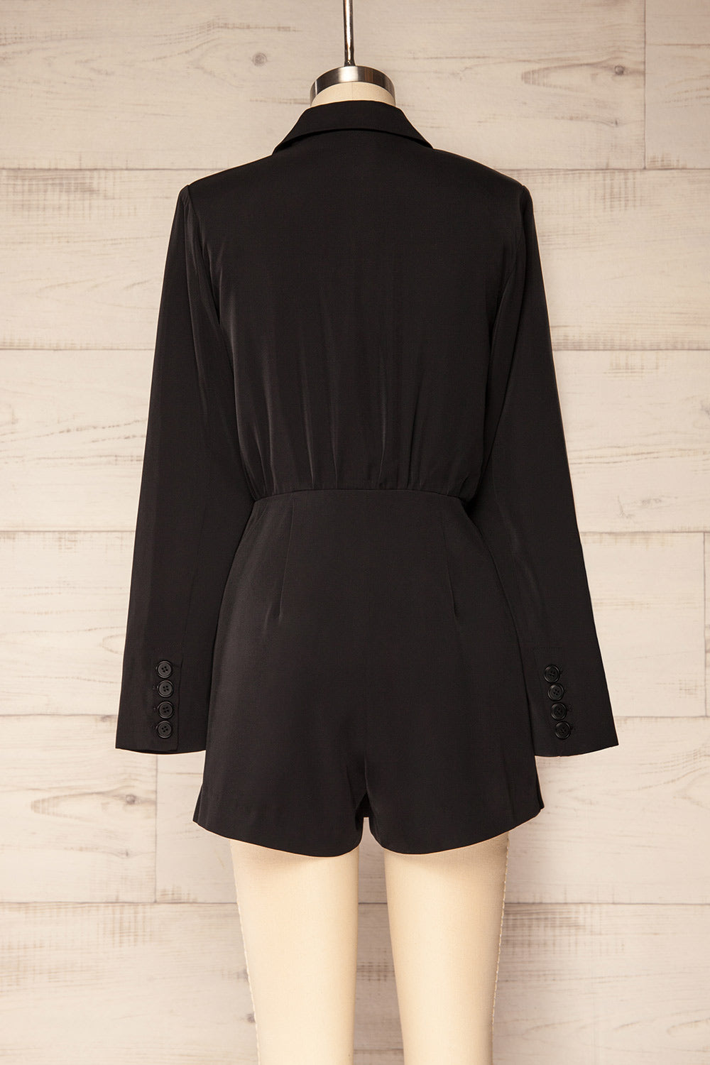 Bobigny Black Blazer Romper | La petite garçonne back view