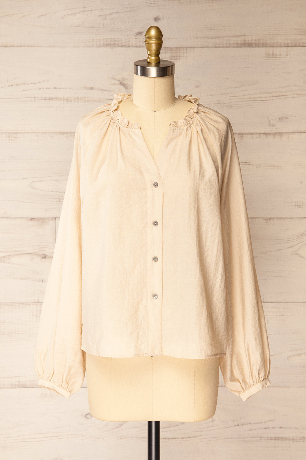 Bologna Ovesized Faux Linen Blouse | La petite garçonne front view