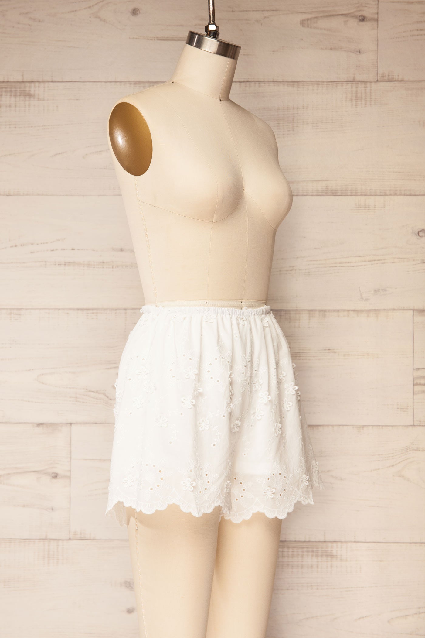 Bolzano Ivory Eyelet Shorts | Boutique 1861 side view