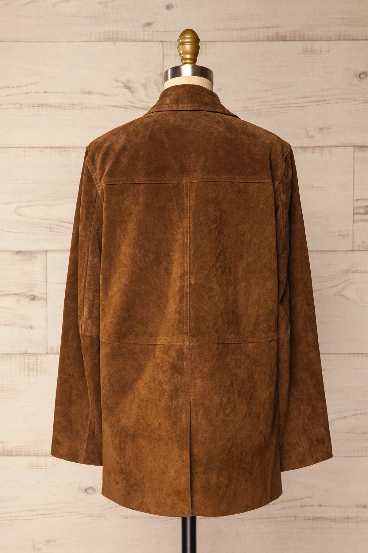 back view of Bonifacio Brown Suede Tailored Blazer Jacket at La petite garçonne