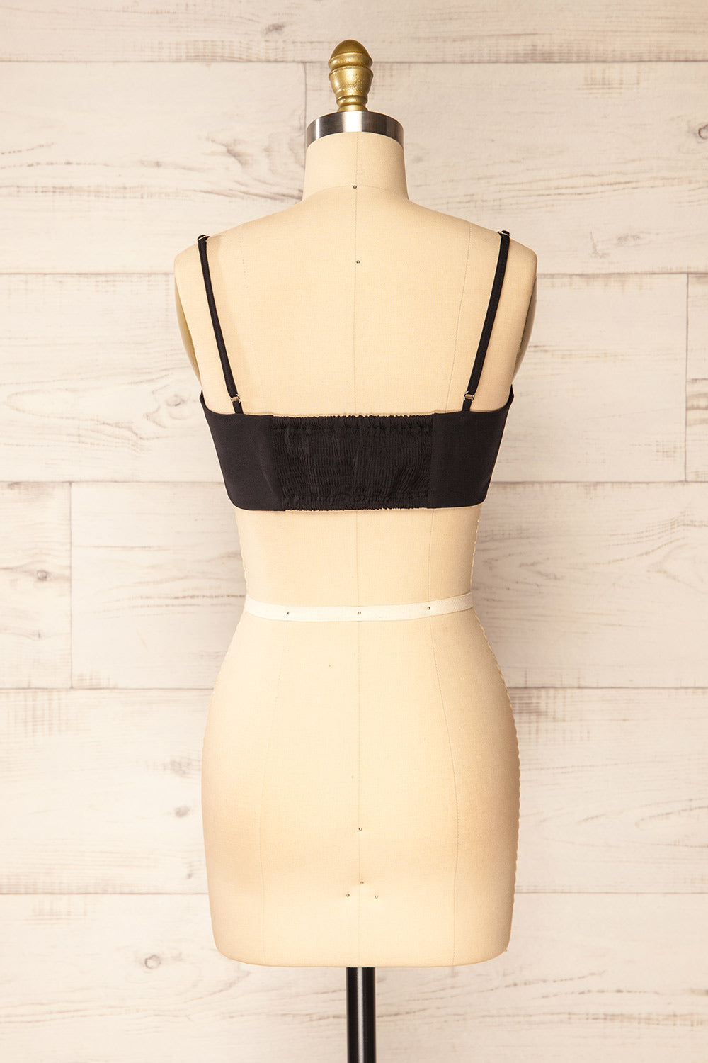 Borvieu Black Crop Top w/ Elastic Back | La petite garçonne back view