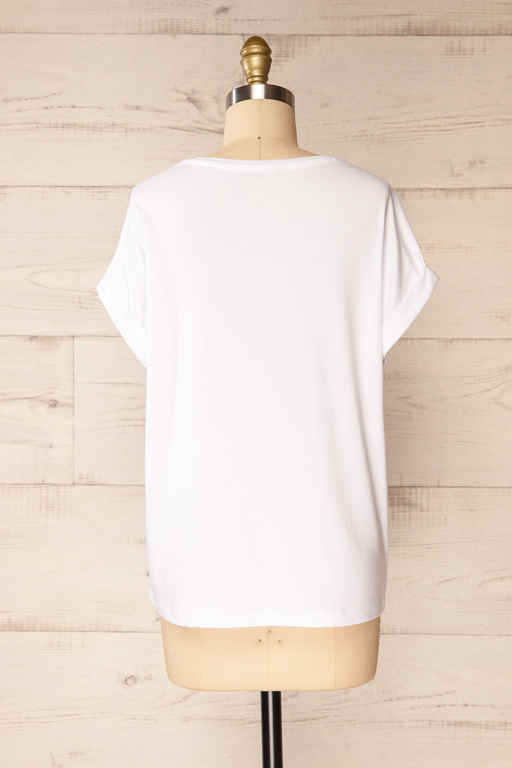 Bossugan White Round Neck T-Shirt | La petite garçonne back view