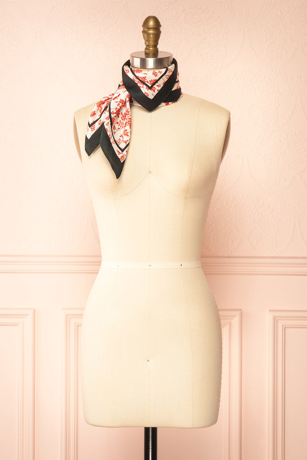 Boussole Squared Scarf with Floral Pattern | Boutique 1861 side view