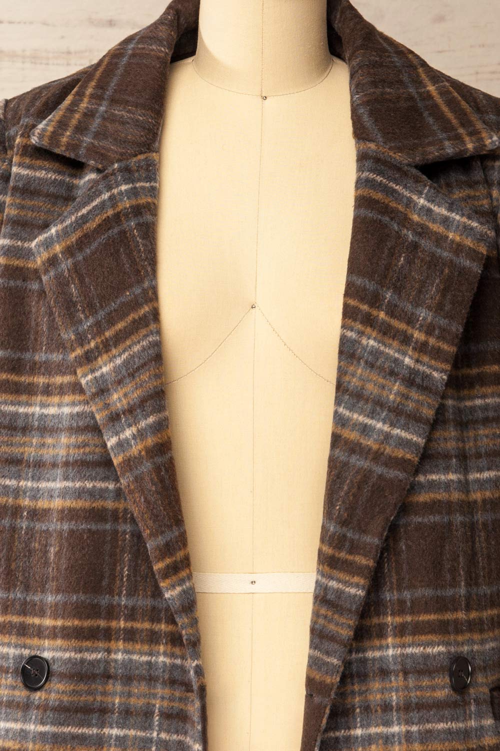 Bowen Brown Plaid Fuzzy Blazer Jacket | La petite garçonne open