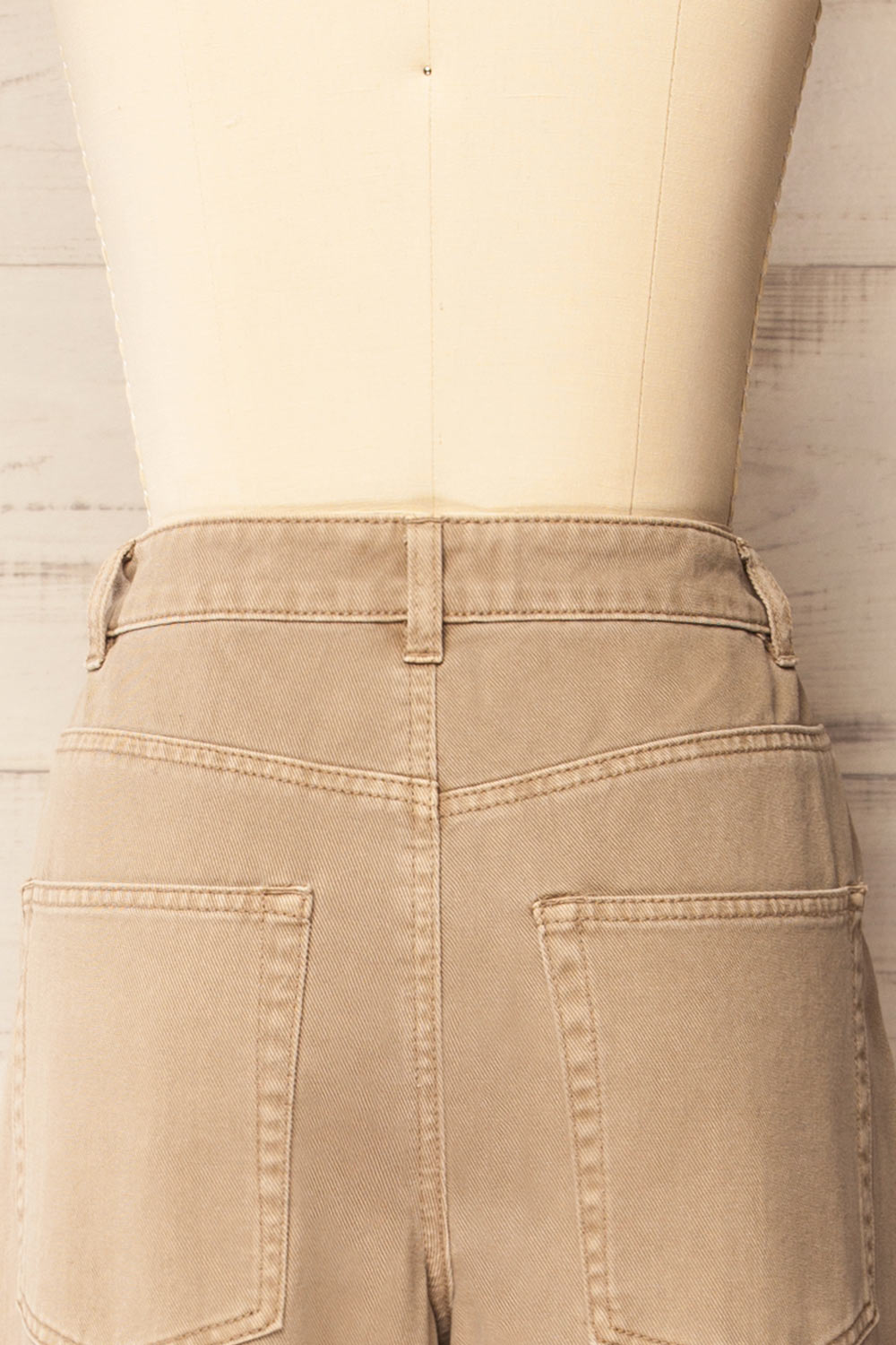 Brakpan Beige Denim Baggy Pants | La petite garçonne back