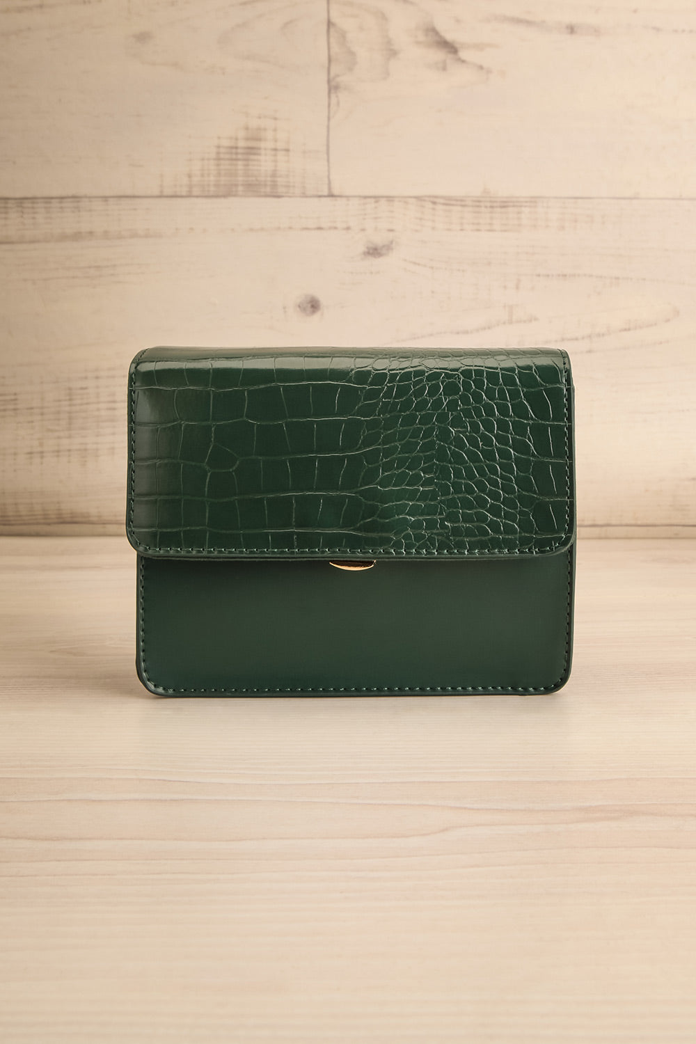 Brazzaville Green Half-Croc Crossbody Bag | La petite garçonne