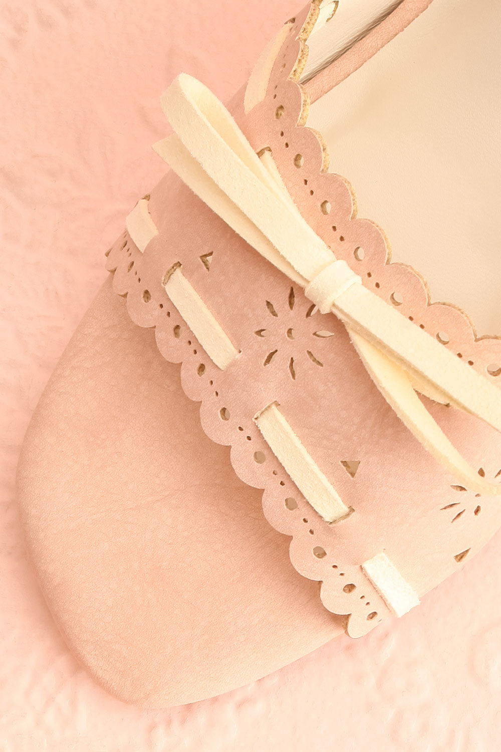 Breda Pink Faux-Suede Heeled Sandals | Boutique 1861 flat close-up