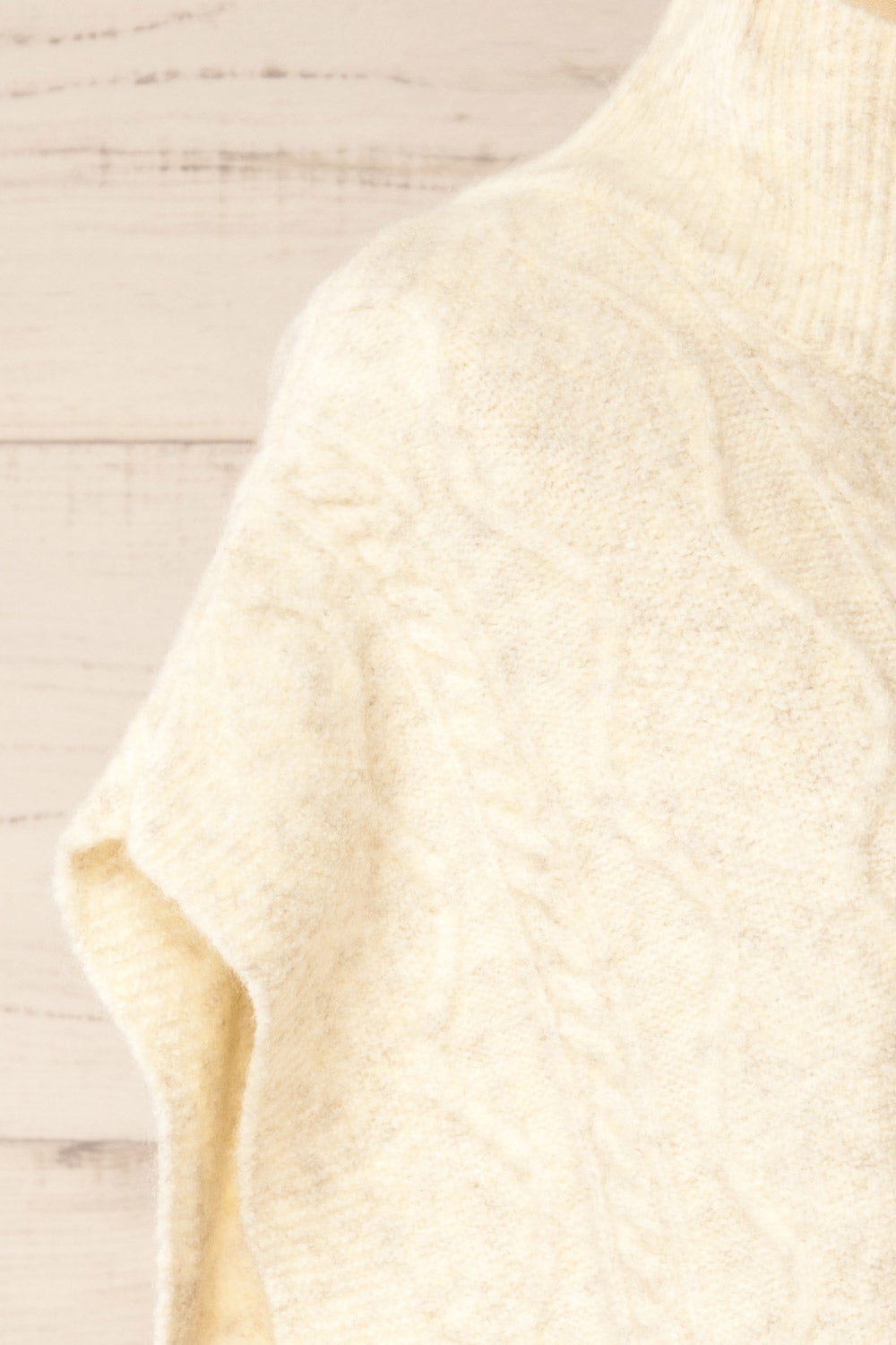 Brehat Ivory Knit Poncho | La petite garçonne side