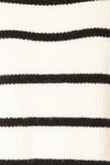 Brest Oversized White Thick Knit Striped Sweater | La petite garçonne fabric