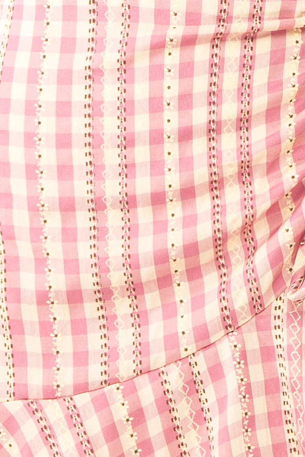 Briar Pink Short Asymmetrical Gingham Skirt | Boutique 1861 fabric