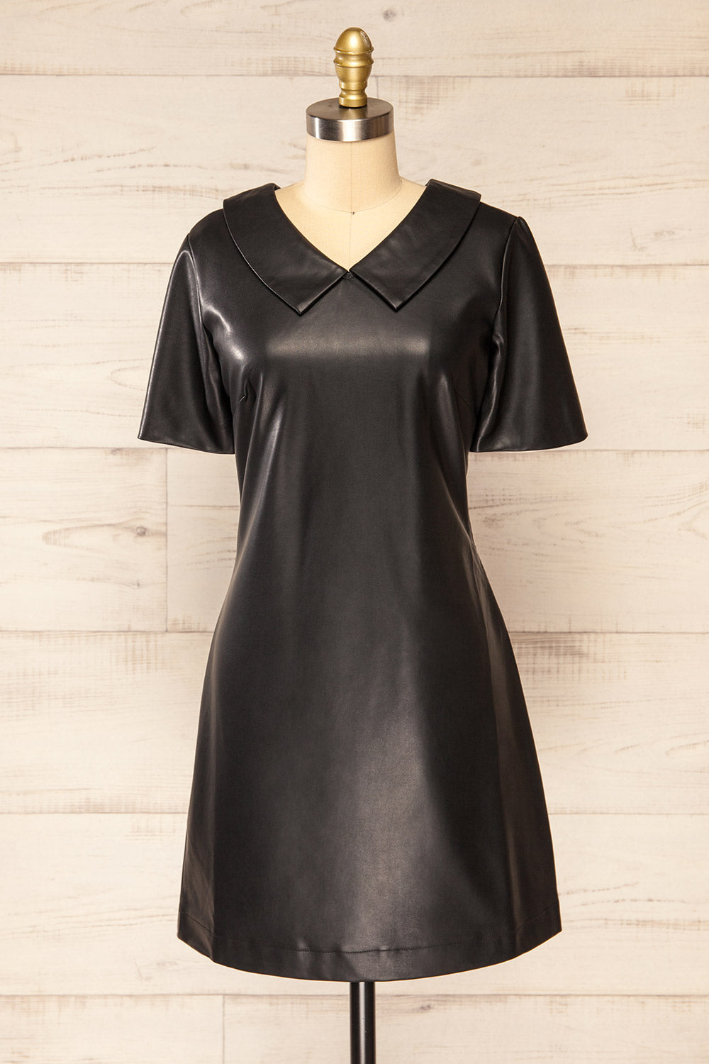 Brisbane Short Black Faux-Leather Dress